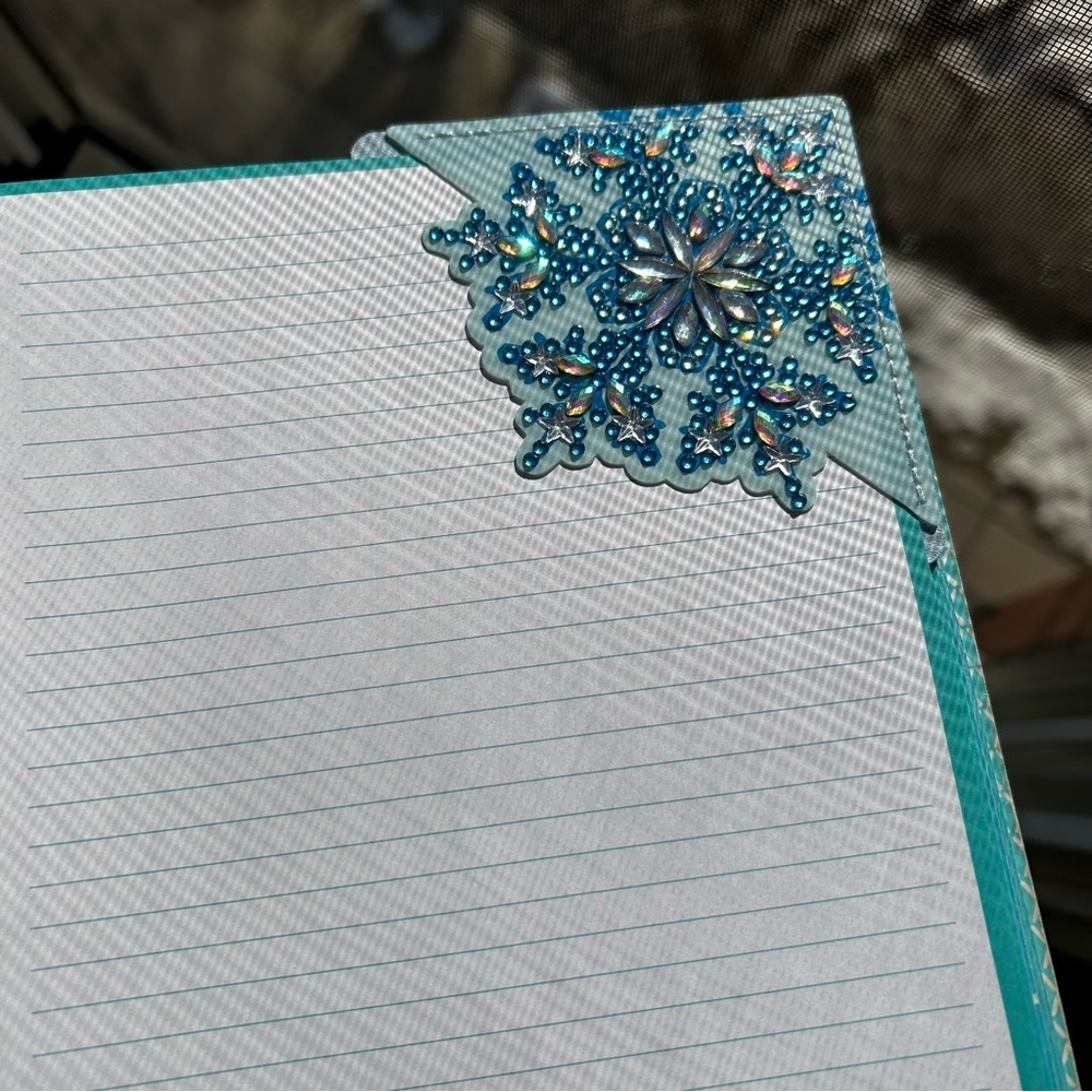 Diamond Art SNOWFLAKE 03 Corner Bookmark, Blue, White, Sparkly, Bling - Picture 3 of 17